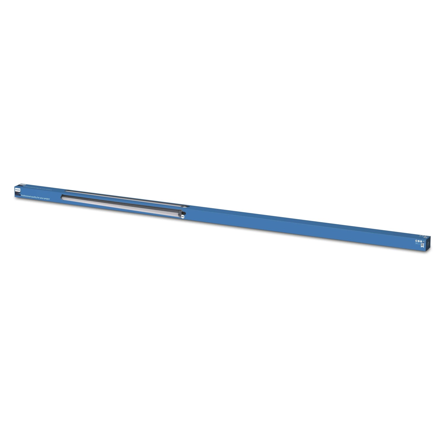 Blaue Philips Feuchtraumleuchte Projectline, 150 cm, für Industrie und Gewerbe.