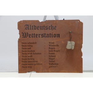 Siena Garden Wetterstation im Altdeutschen Design mit Steinpendel und Edelrost-Optik.