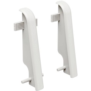 Living by Haro Zwischenstücke, 2 weiße Kunststoff-Verbinder für 58 mm Sockelleisten.
