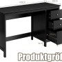 Schwarzer Costway Schreibtisch mit 3 Schubladen, Maße 120x50x75 cm, ideal für Büro oder Arbeitszimmer.