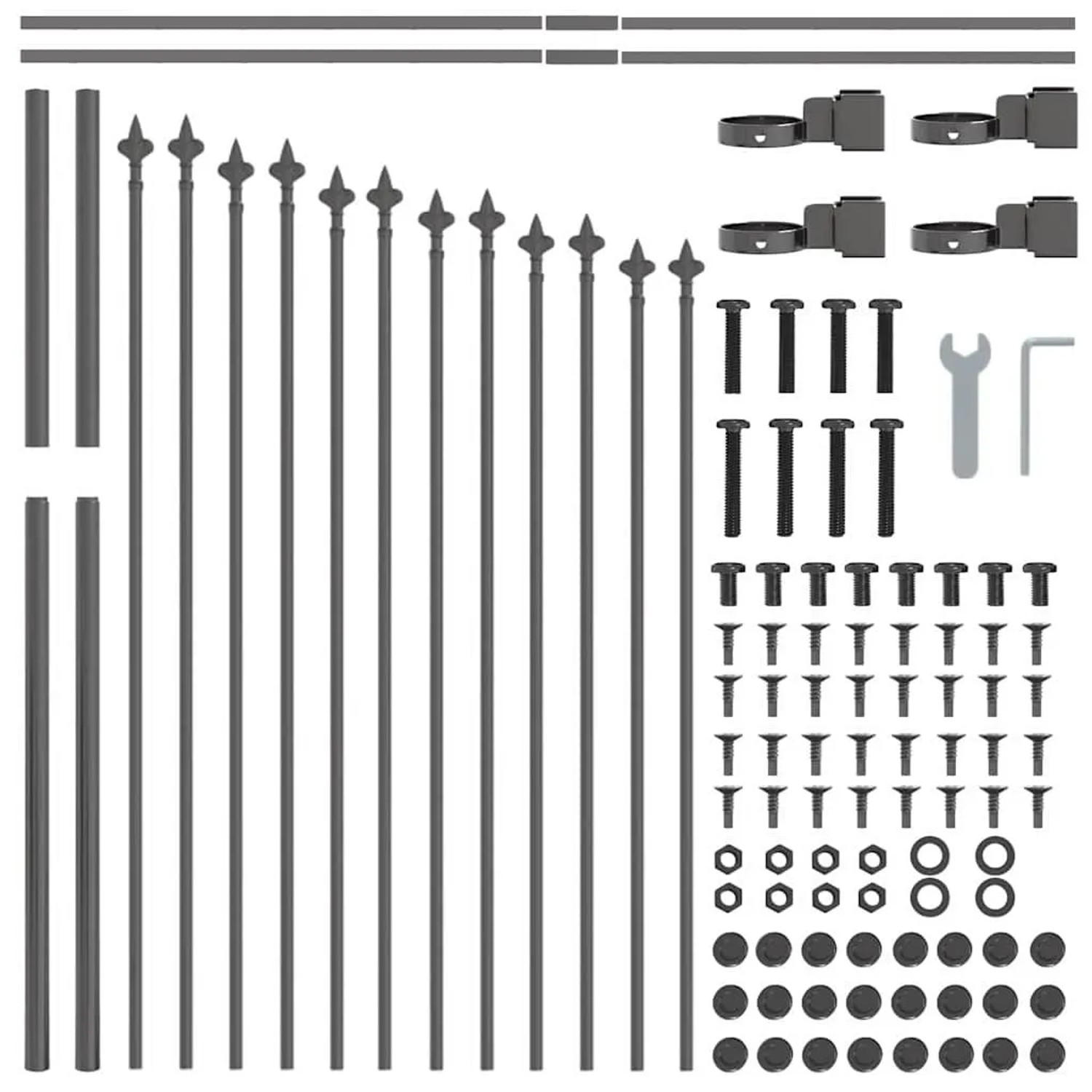 vidaXL Gartenzaun Grau 170 x 100 cm Pulverbeschichteter Stahl 42003903 günstig online kaufen