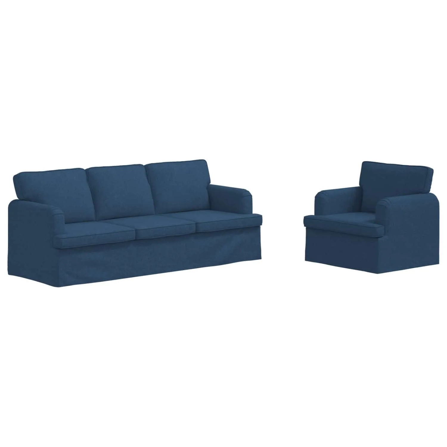 vidaXL Sofa 2-Tlg Blau 144 x 80 x 85 cm Stoff 3407610