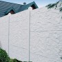 Betonzaun-Platte Flagstone, 200x38,5x3 cm, als Sicht- und Windschutz im Garten.