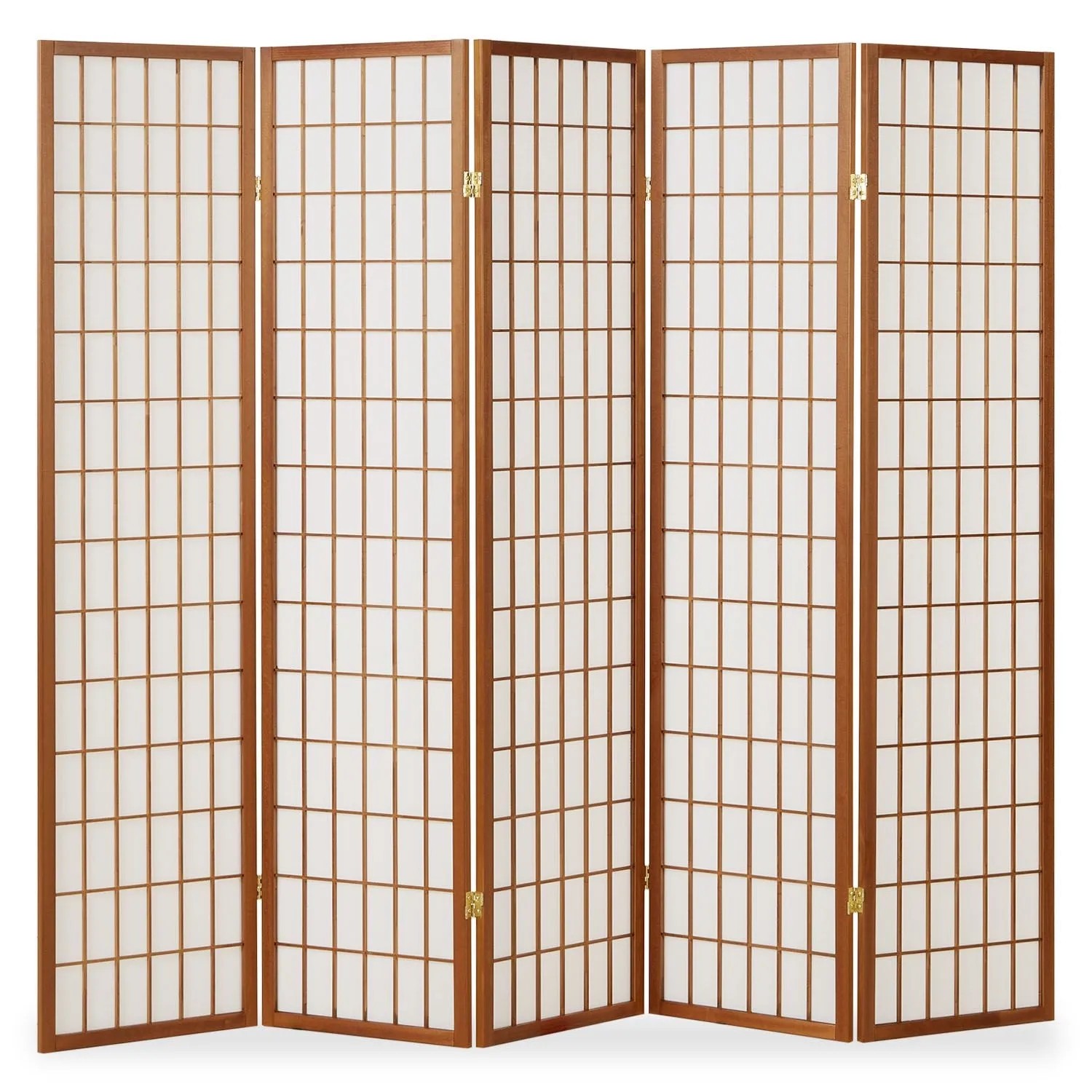 Homestyle4u 5-tlg. Paravent in Braun 220x175 cm 165