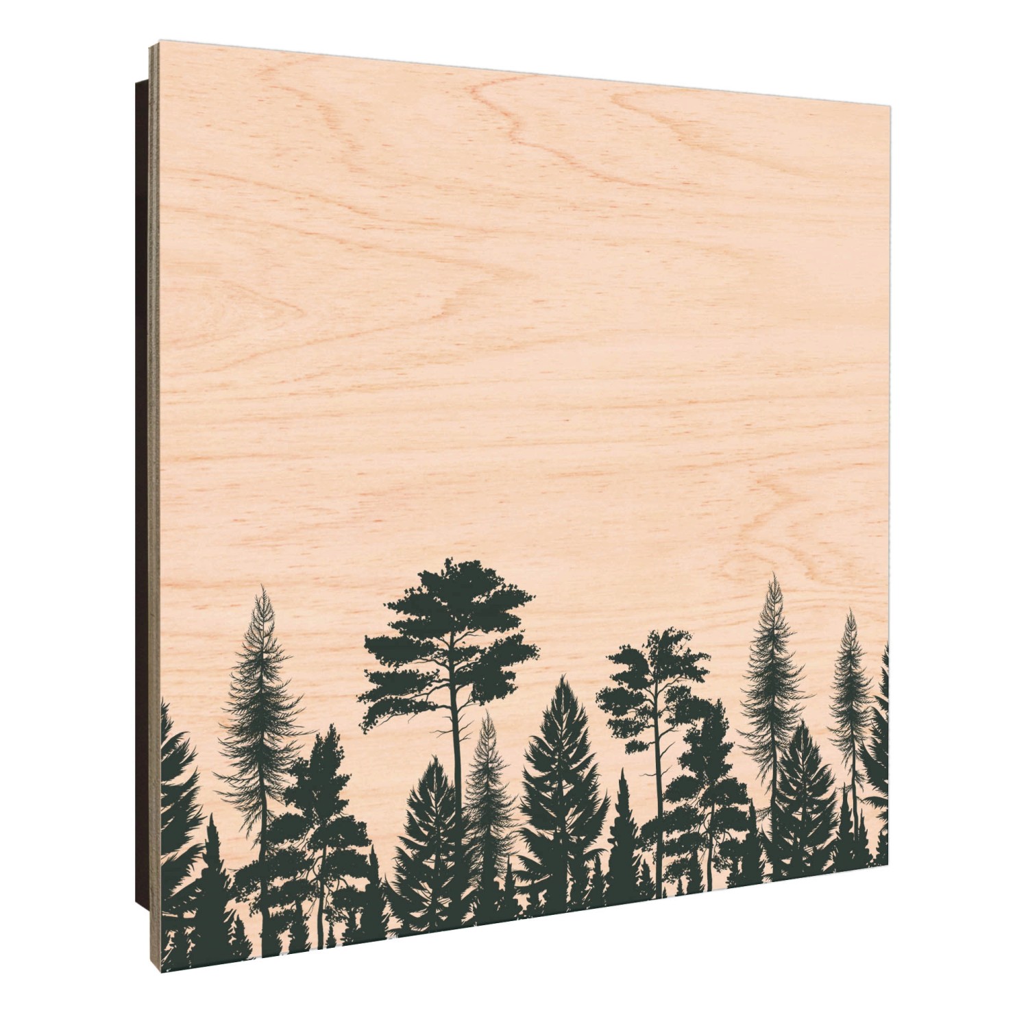 Banjado Schlüsselkasten aus Holz, 30x30cm, mit Waldmotiv. Schlüsselaufbewahrung für 50 Schlüssel.