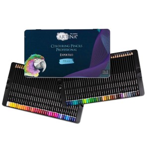 Artina Expertilo Buntstifte, 72er Set in Metallbox. Künstlerfarben für Malen, Zeichnen und Skizzieren.