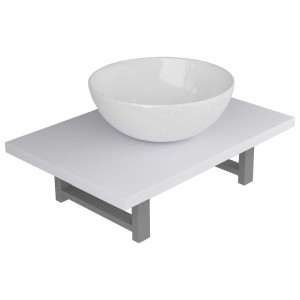 vidaXL 2-Tlg Badmöbel-Set Keramik Weiß 279341