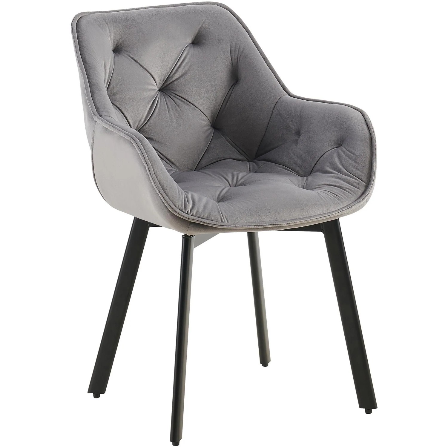 DELUKE Esszimmerstuhl VOVER Samt Dunkelgrau 57x62x84cm Essstühle Esszimmerstühle Küchenstühle Wohnzimmerstühle