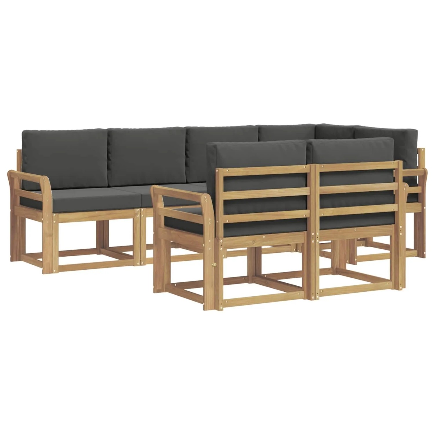 vidaXL Outdoor-Sofagarnitur 7-Tlg Weiß und Anthrazit Polyester 3387771