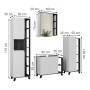 Vicco Badmöbel-Set Karen, 4-teilig, Anthrazit/Weiß, mit Waschbeckenunterschrank, Spiegelschrank, Badregal und Hochschrank.