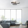 Moderne LED-Deckenleuchte Sevent von Just Light, schwarz, im Wohnzimmer.