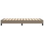 Boxspringbett in Taupe, Stoffbezug, 100x200 cm. Bettrahmen mit Lattenrost.