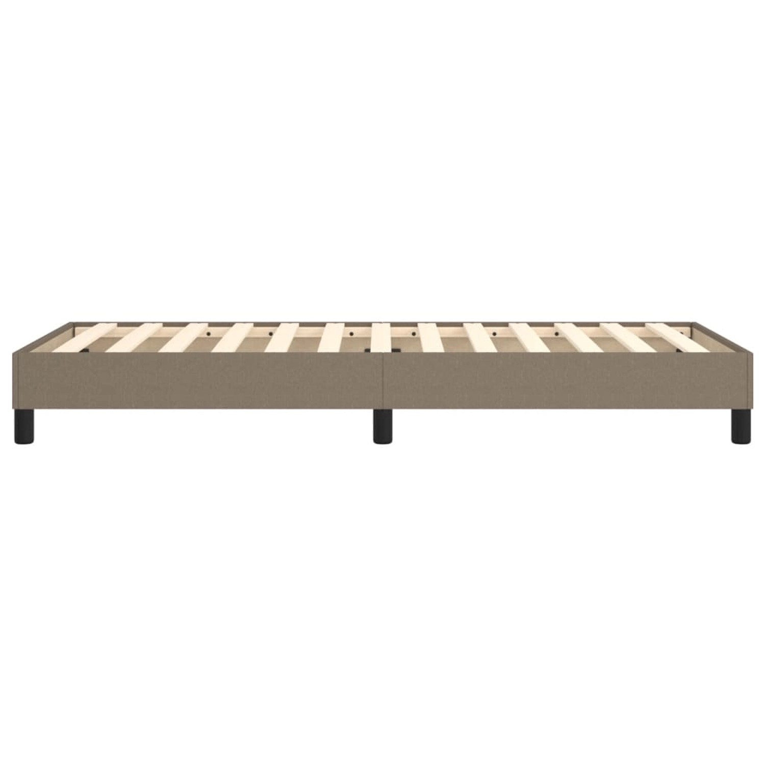 Boxspringbett in Taupe, Stoffbezug, 100x200 cm. Bettrahmen mit Lattenrost.