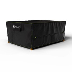 Schwarze Juskys Schutzhülle CoverSafe Pro für Gartenmöbel, 242x162x100 cm.