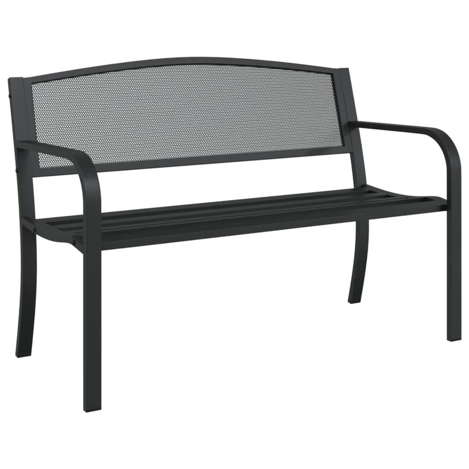 furnicato Gartenbank 119 cm Schwarz Stahl günstig online kaufen