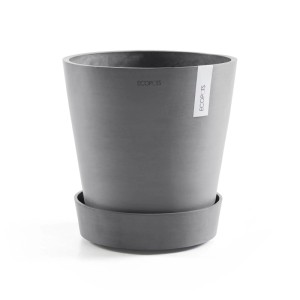 Ecopots Untersetzer Amsterdam Rollen, grau, 28,7x8,3 cm. Praktischer Blumentopf-Untersetzer mit Rollen.