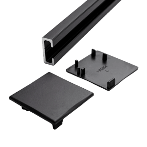 Doorlegro Distanzprofil EasySlide 65, silber, 200cm, mit Endkappen für Schiebetüren.