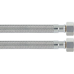 LUX Flexschlauch, 800 mm, Edelstahl, mit Überwurfmuttern zum Verbinden von Armaturen.