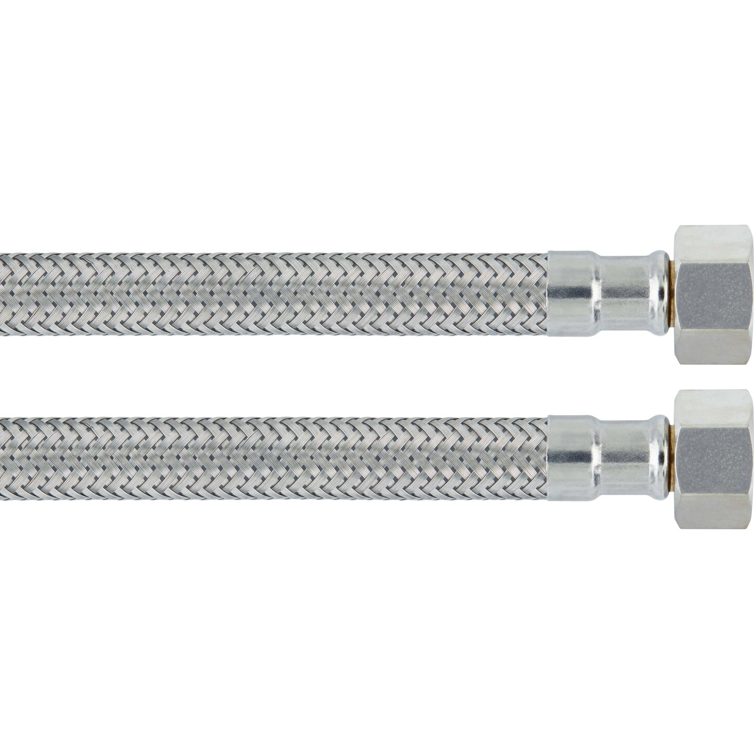LUX Flexschlauch, 800 mm, Edelstahl, mit Überwurfmuttern zum Verbinden von Armaturen.