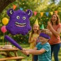 Relaxdays Pinata Set Pappe Lila Mit Stab und Maske 40 cm x 35 cm x 9 cm 220 g_3