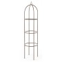 TTL GARDEN Obelisk Rankhilfe XL 195 x 40 cm Braun Metall Pulverbeschichtet Rankgitter Rosensäule Kletterhilfe für Rosen Clematis