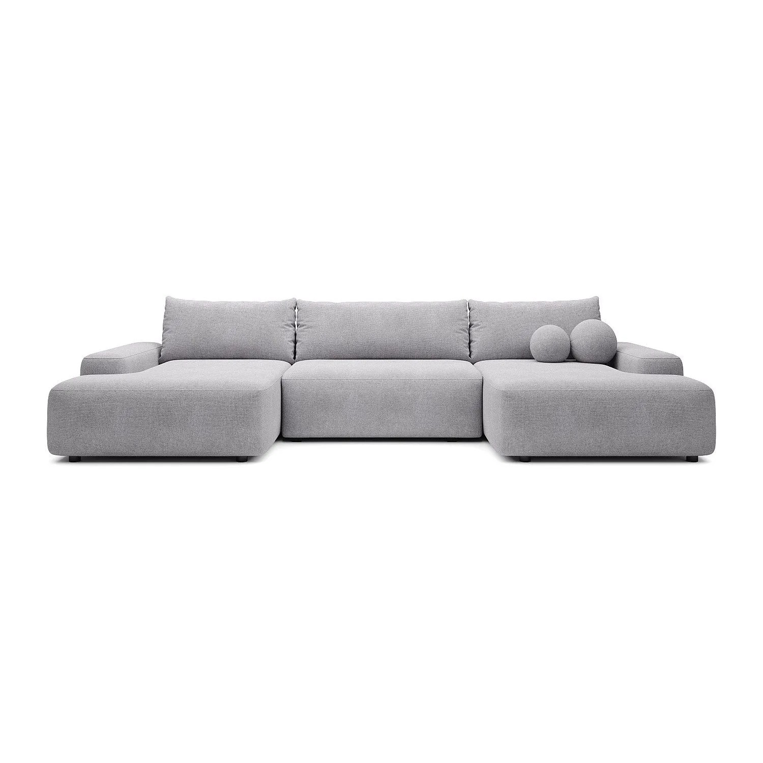 Vente-unique Schlafsofa Daviso Hellgrau 360 cm