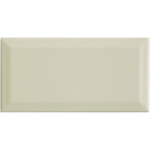 Wandfliese Facette Metro Creme, glänzend, 10x20 cm. Keramikfliese für Bad und Küche.