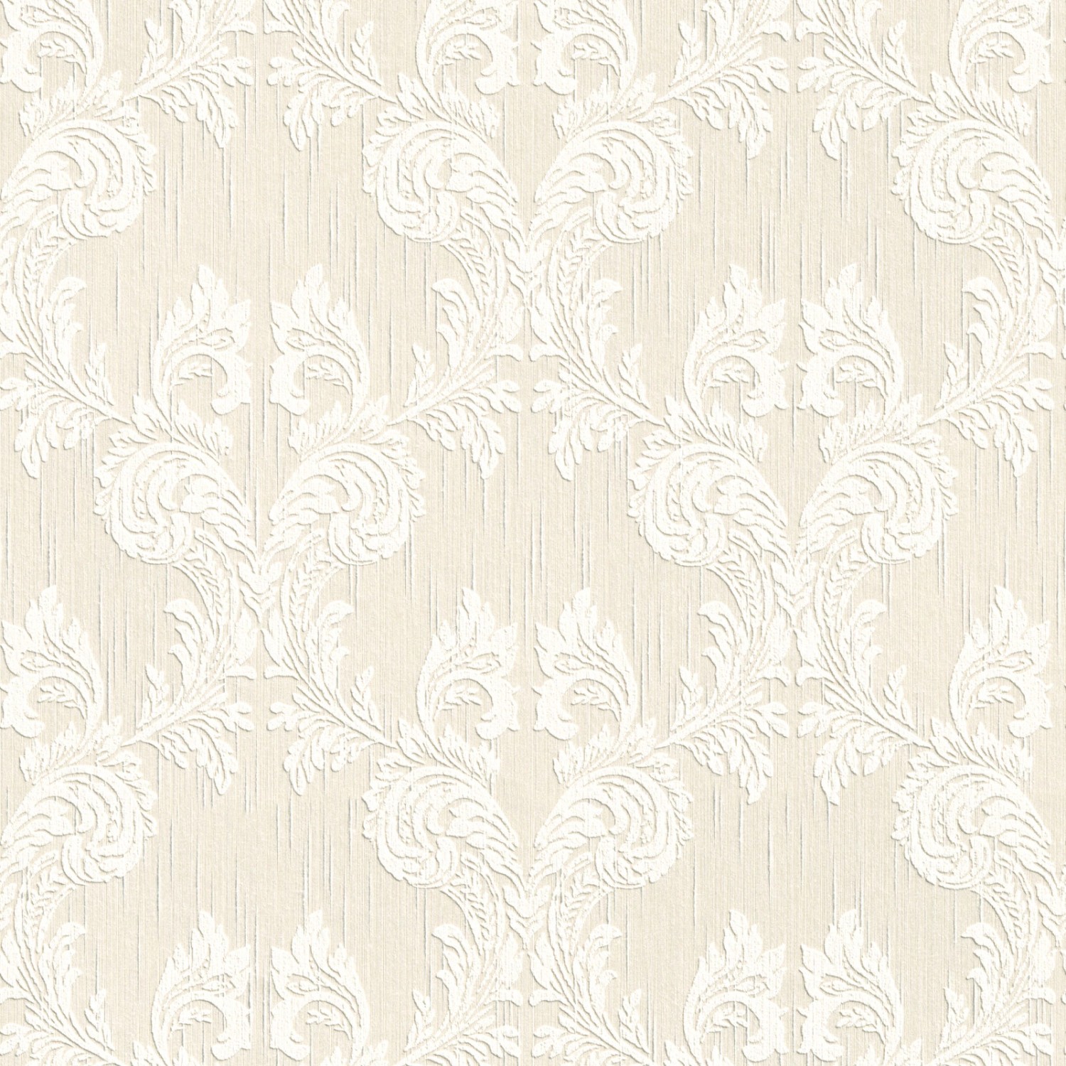 Bricoflor Helle Tapete Elegant Barock Textiltapete Creme Weiß Ideal für Schlafzimmer und Wohnzimmer Edle Textil Vliestap