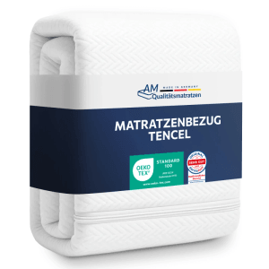 Weißer AM Qualitätsmatratzen Lyocell Topperbezug 270x200 cm mit Anti-Rutsch Unterseite