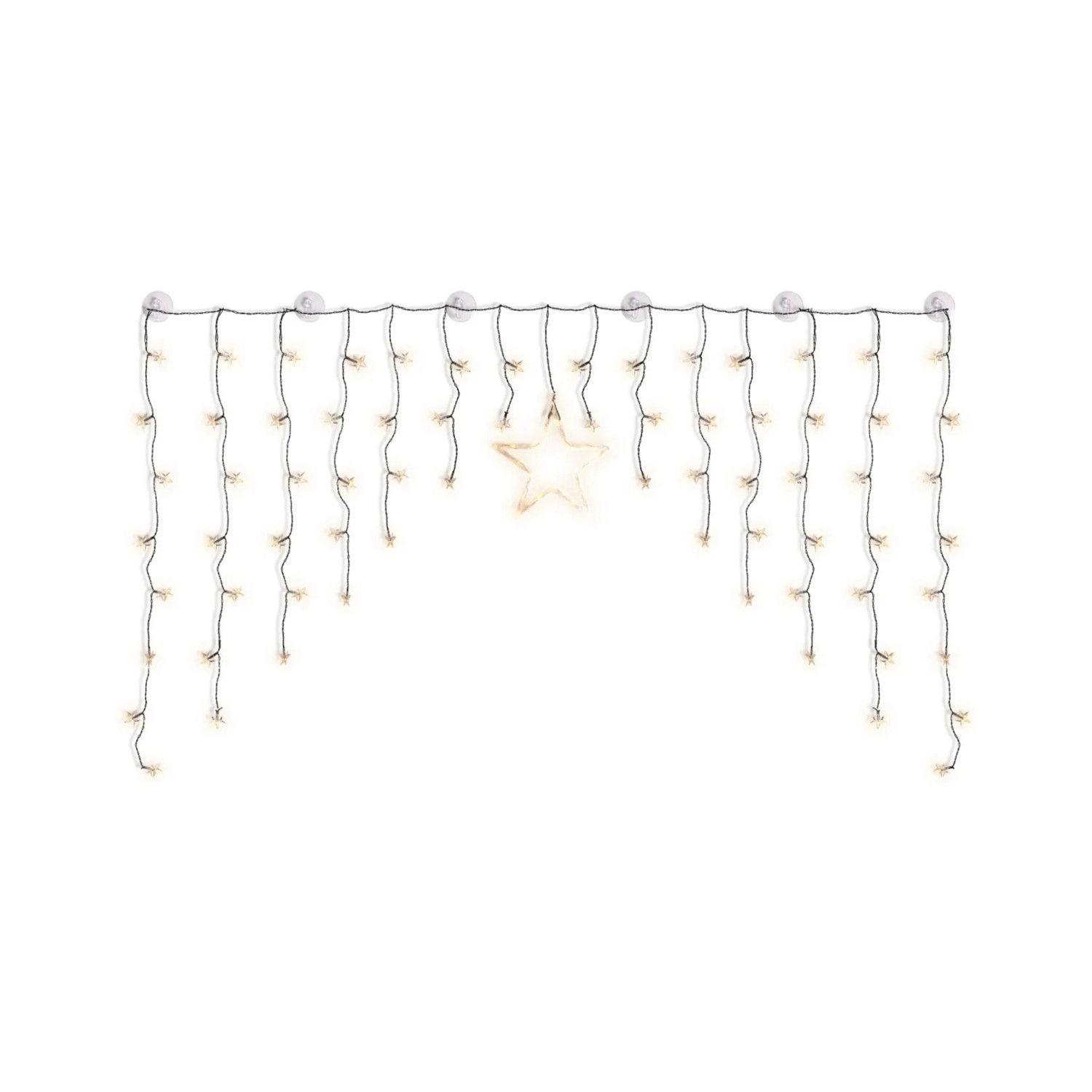Lex 90er LED Stern Lichtervorhang Lichterkette Fensterlicht Weihnachten Warmweiss