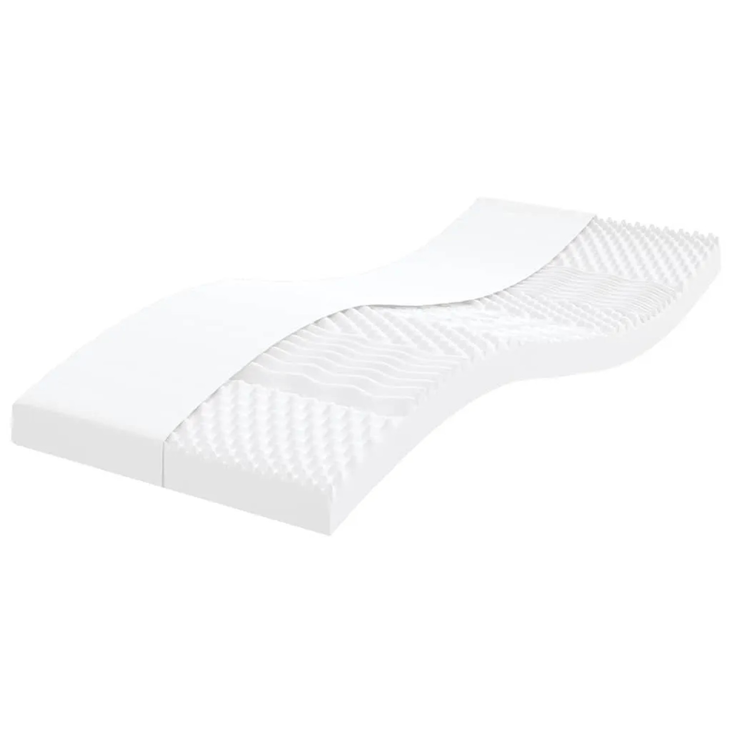 vidaXL Schaumstoffmatratze Weiß 80x220 cm 7-Zonen Härtegrad 20 ILD 4016654