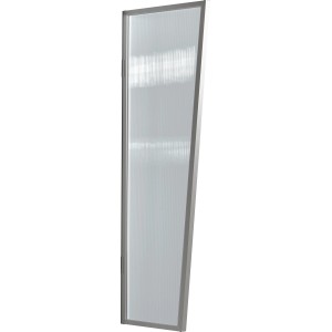 Gutta Seitenblende B2 für Vordach, Stegplatte klar mit Edelstahloptik, 175x60x45cm.