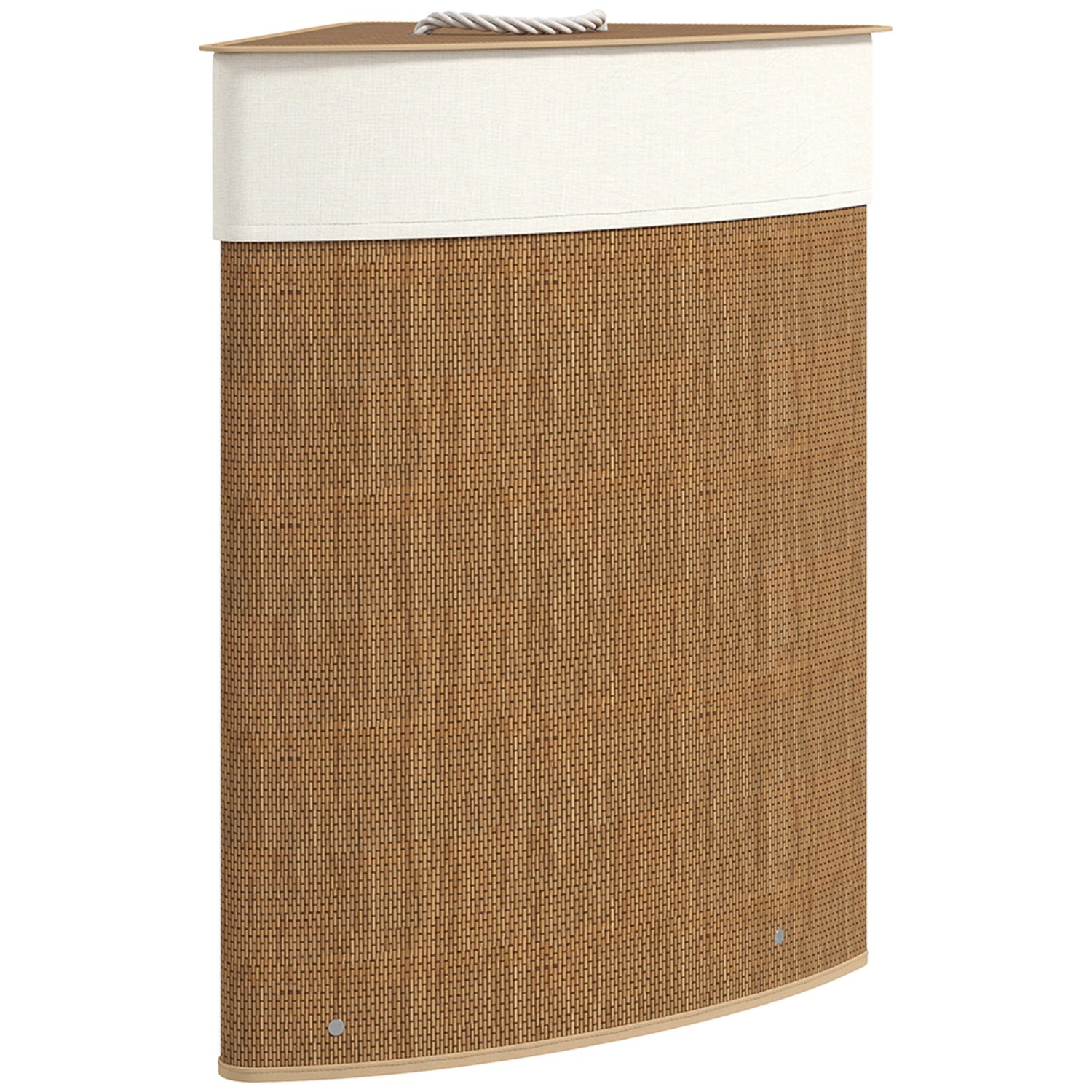 HOMCOM Wäschekorb Bambus 35L x 35B x 60H cm Braun günstig online kaufen
