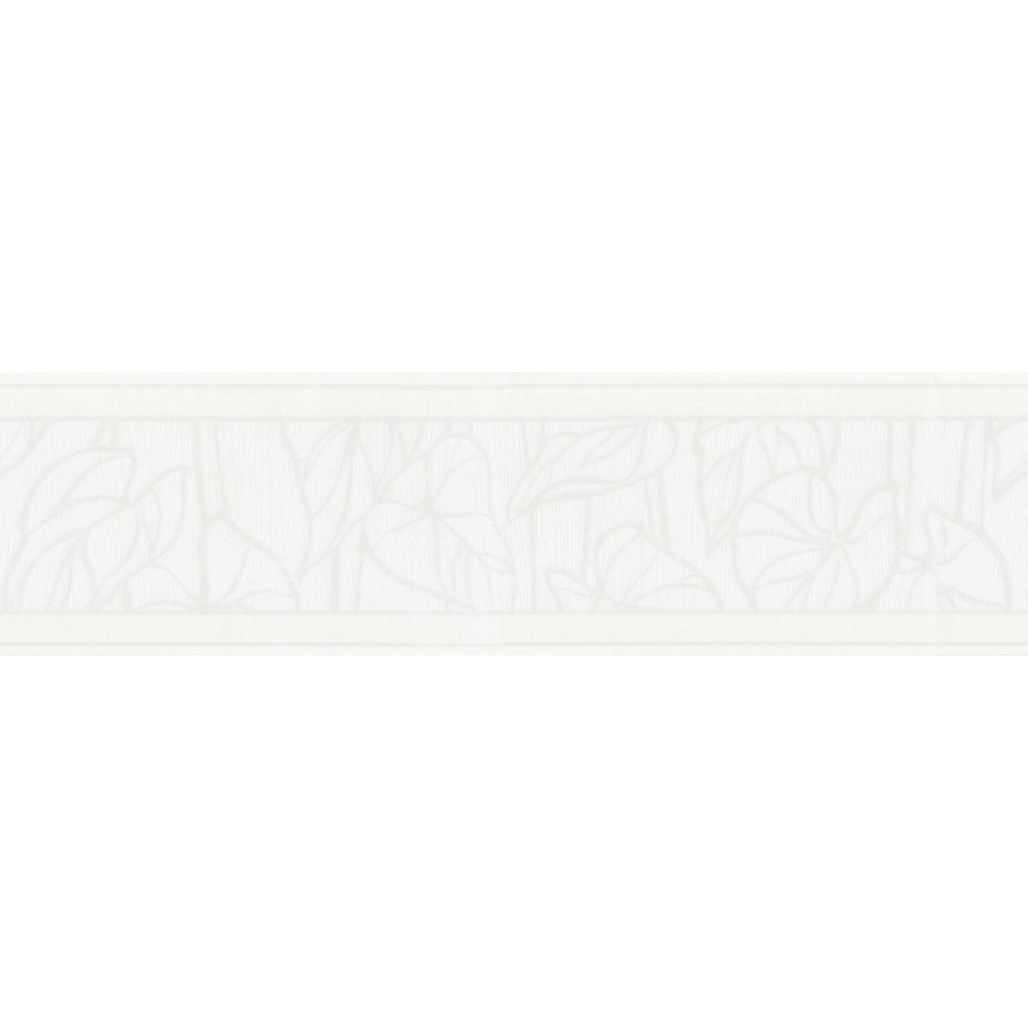 Bricoflor Tapeten Bordüre in Weiß Breite Bordüre mit Blätter Design Moderne Tapetenborte Ideal für Schlafzimmer und Wohn