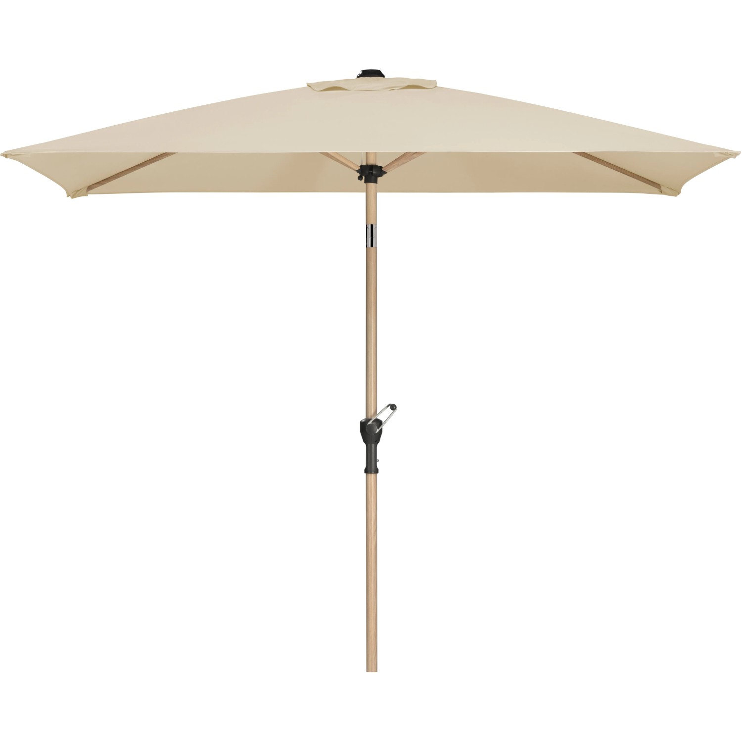 Schneider Marktschirm, 230x150 cm, Natur, mit Kurbel. Rechteckiger Sonnenschirm für Garten und Balkon.