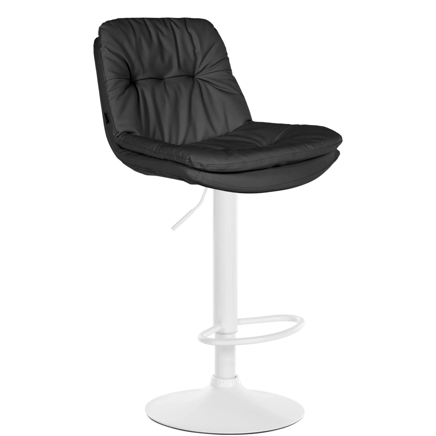 DELUKE Barhocker MITUN Kunstleder Schwarz 46x54x92cm Weiß Barstuhl Höhenverstellbar Mit Lehne Drehbar Tresenhocker Tresenstuhl