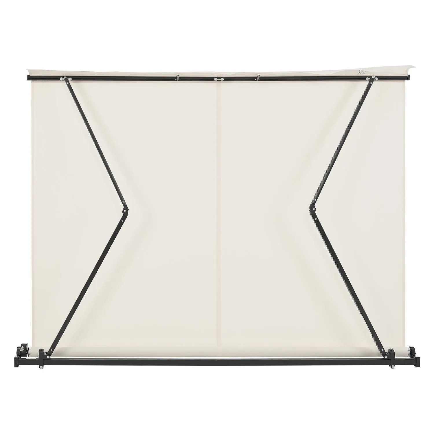 Beige Gelenkarmmarkise 350x300 cm mit schwarzem Gestell für Terrasse & Balkon.