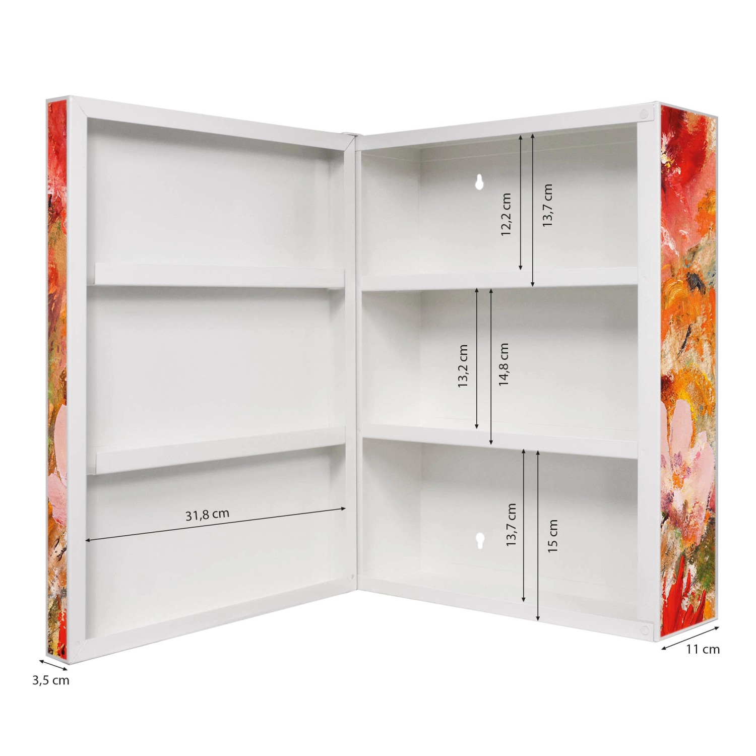 Banjado XXL Medizinschrank Abschliessbar 35x46x15cm Arzneischrank Weiß Aus günstig online kaufen