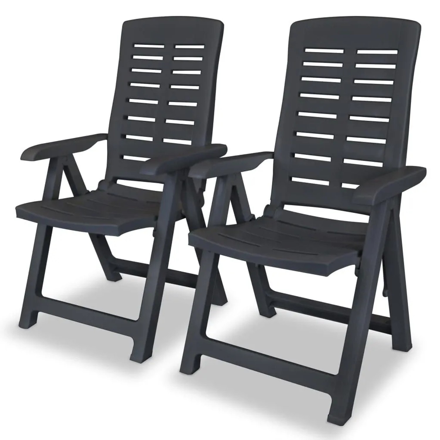 Furnicato Gartenstühle Anthrazit Kunststoff 60 X 61 X 108 Cm 2er Set