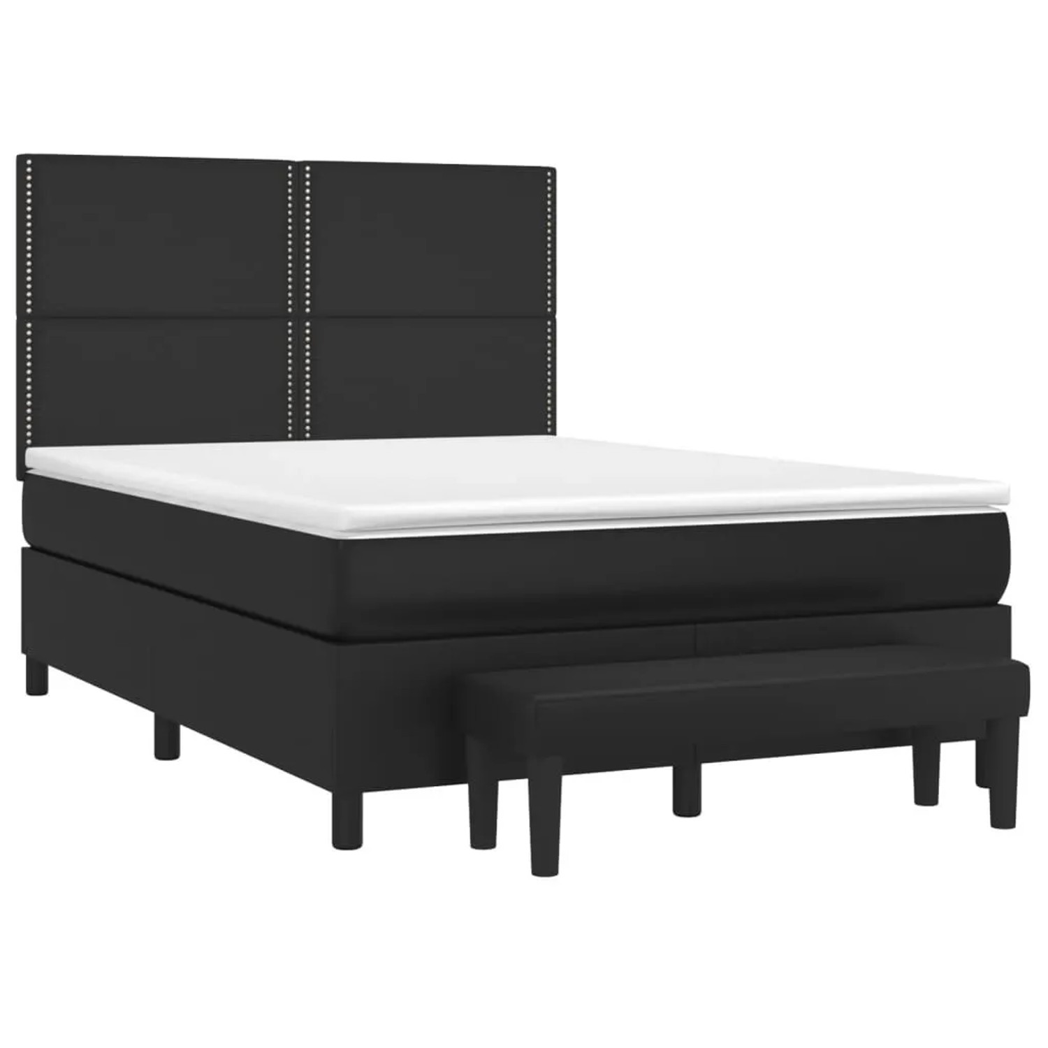 vidaXL Boxspringbett mit Matratze Schwarz 140x190 cm Kunstleder 3137599 günstig online kaufen