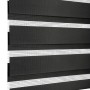 Gardinia Doppelrollo EasyFix, 100x150 cm, schwarz mit transparenten Streifen für variable Lichtregulierung.