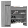 vidaXL Schuhschrank, Grau Sonoma, 100,5x28x100 cm, Holzwerkstoff mit Schublade, Fächern und Ablagen.