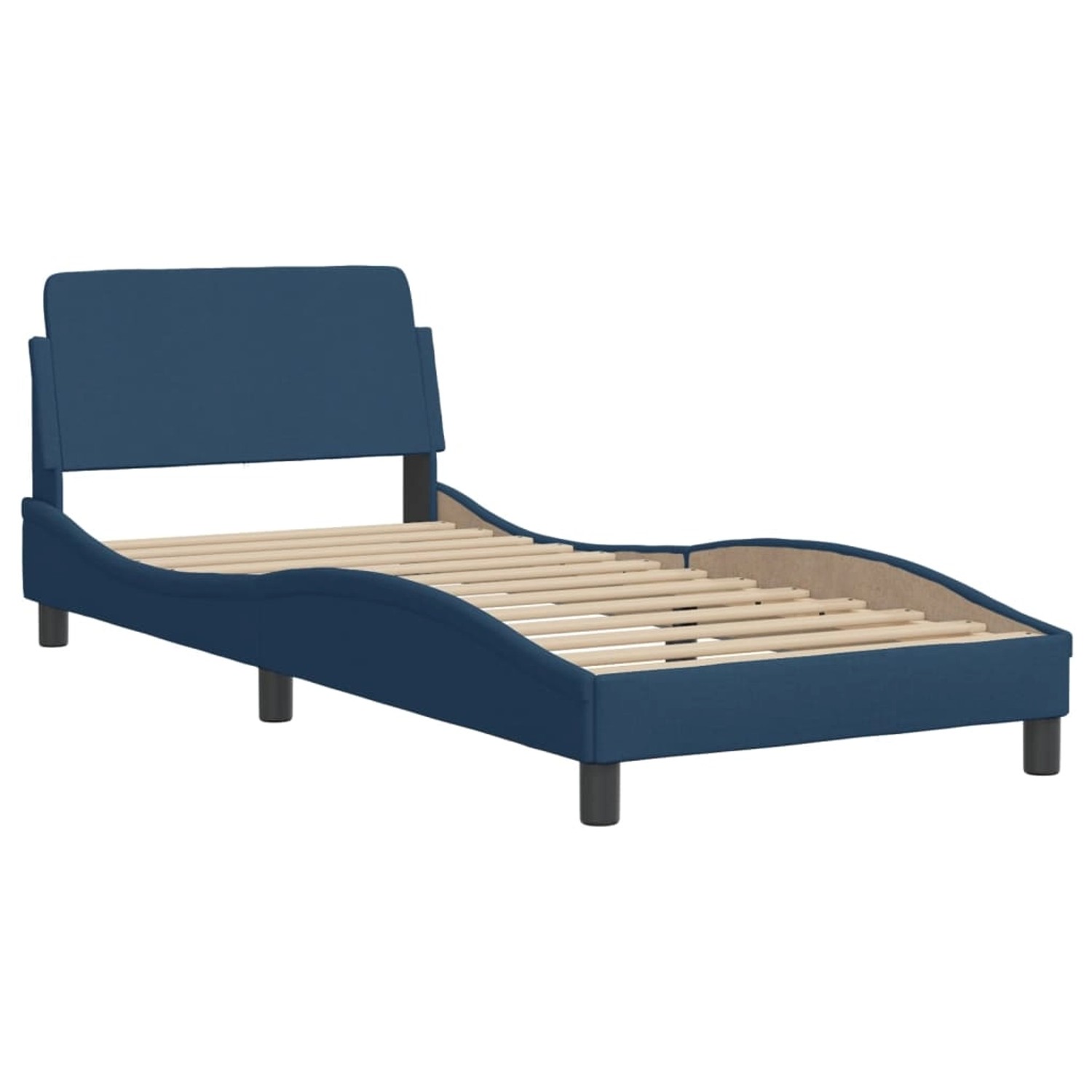 vidaXL Bettgestell mit Kopfteil Blau 90x200 cm Stoff Modell 91957288 günstig online kaufen