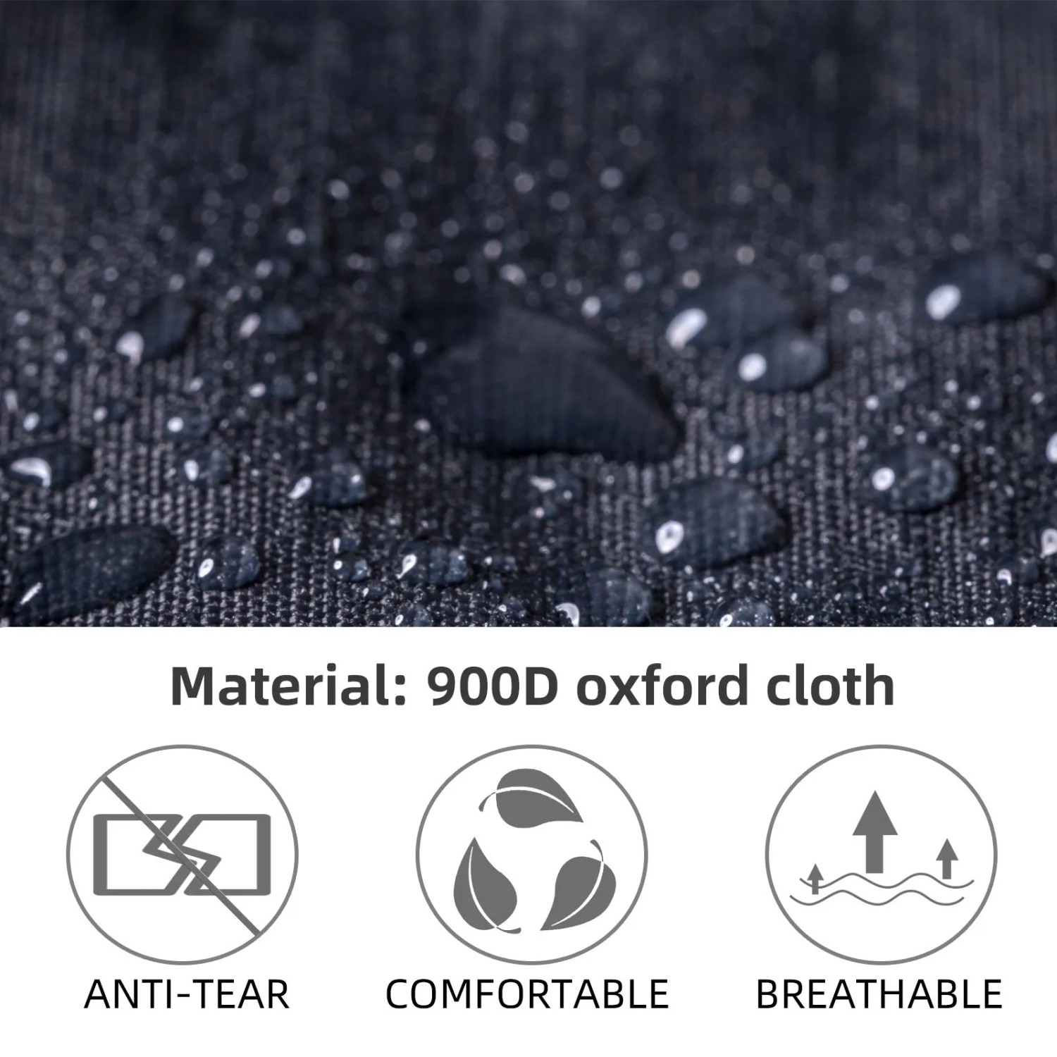 Detailaufnahme: Wasserabweisendes, schwarzes Oxford-Gewebe der CCLIFE Hängematte.
