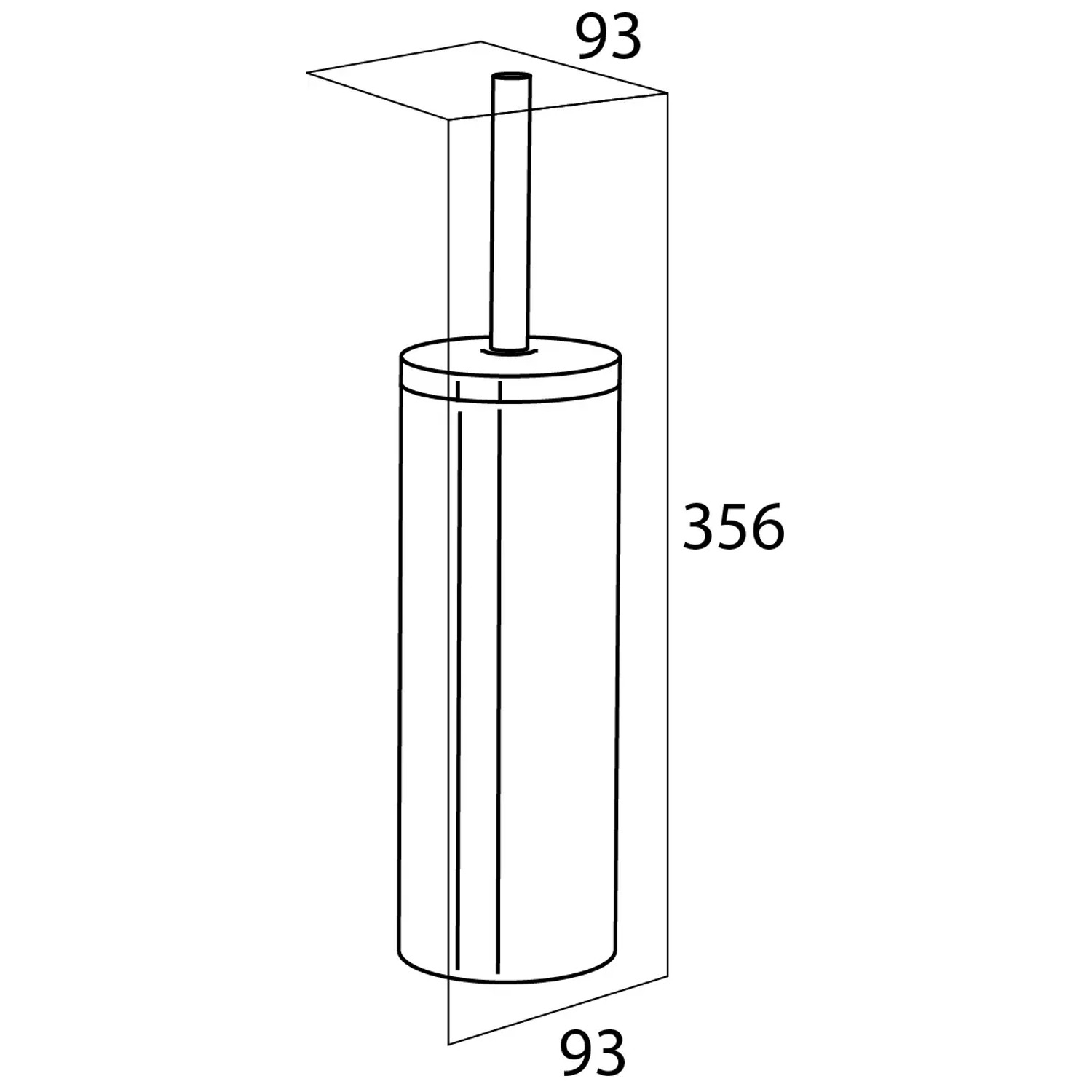 Freistehende Tiger WC-Bürstengarnitur Boston aus gebürstetem Edelstahl, Maße: 93x93x356mm.