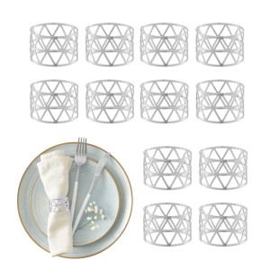 Relaxdays Serviettenringe 12er Set Eisen Silber 3 cm x 4,5 cm 12 g