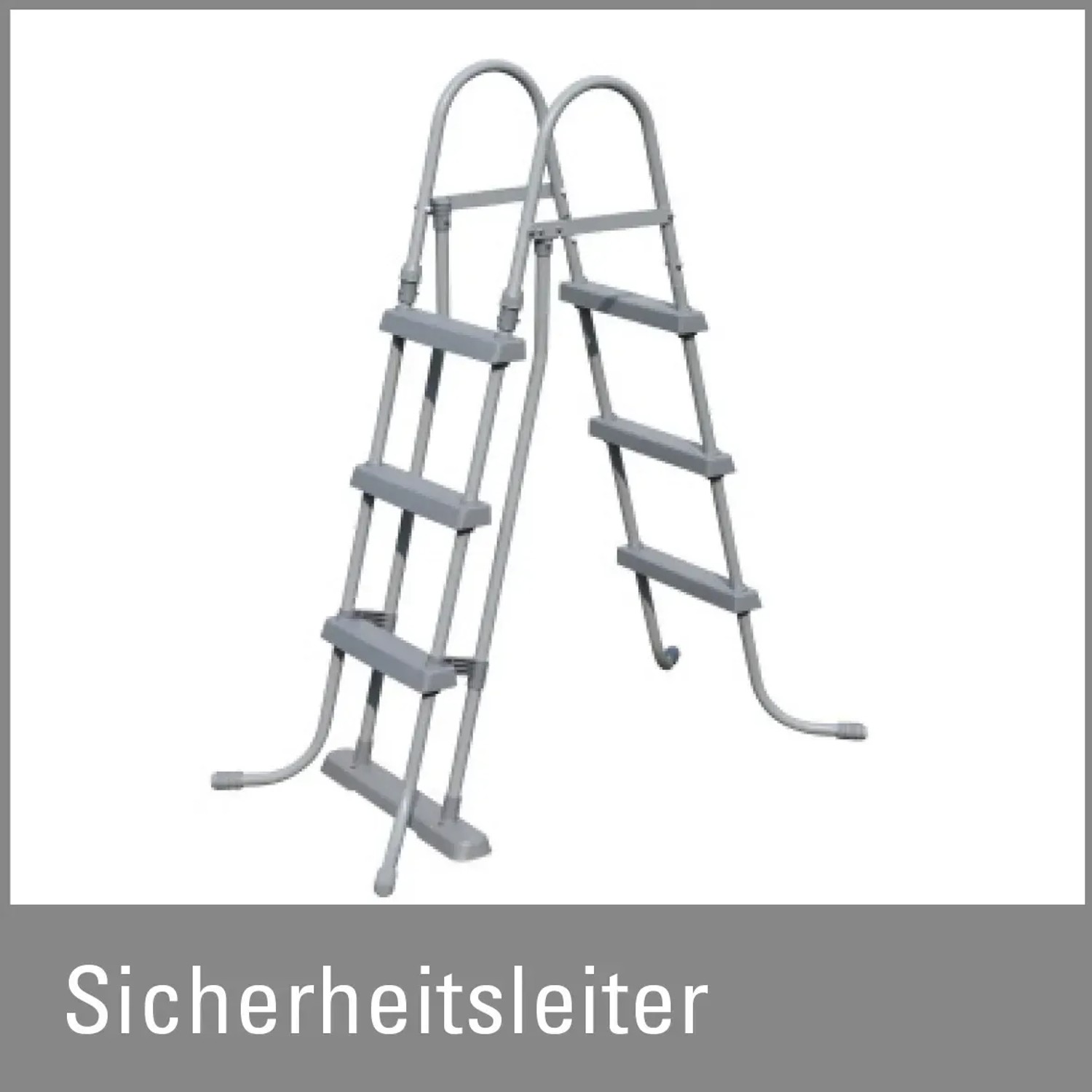 Graue Sicherheitsleiter aus Stahl für Summer Fun Stahlwand Pool San Jose.