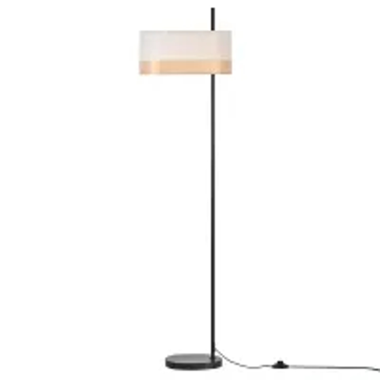 NETTLIFE Vintage Stehlampe Fürs Wohnzimmer Weiße Stoff-Stehlampe mit E27-Fußschalter Rustikaler Retro-Stil Fürs Schlafzimmer Ohne Leuchtmittel