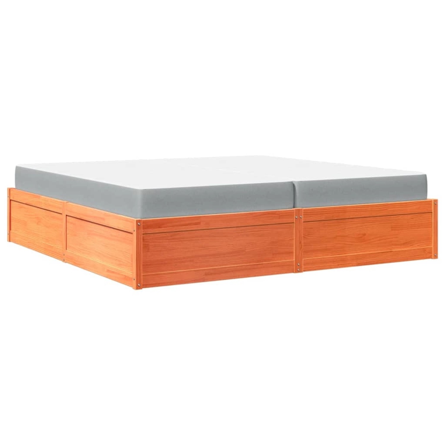 vidaXL Bett mit Matratze Wachsbraun 200x200 Massivholz Kiefer2012044 günstig online kaufen