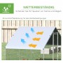 Wetterfester PawHut Hühnerstall aus Stahl und Kunststoff, silber/grau, mit Abdeckung.